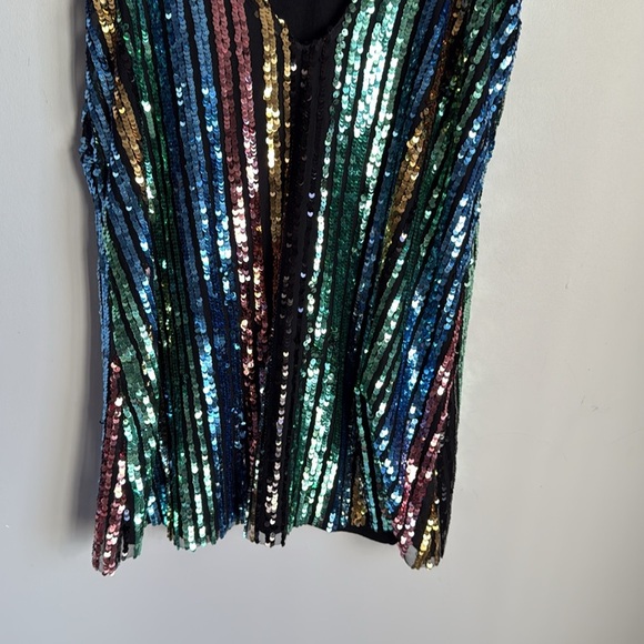 Show Me Your Mumu Vivian Sequin Rainbow Striped Slip Dress Small - Picture 8 of 10